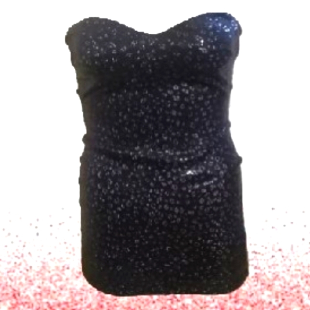 Agaci Black Cheetah Sequence Dress size S